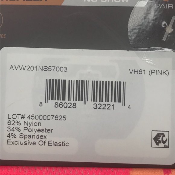 2 Pack Avia Women's Lightweight No Show Microfiber Pink/Yellow Socks Sz 4-10 New - Picture 5 of 5